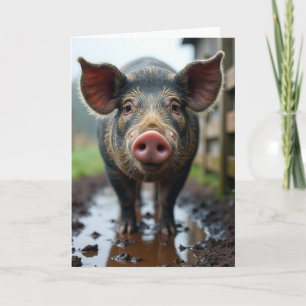 Rustic Fathers Day Swine Card