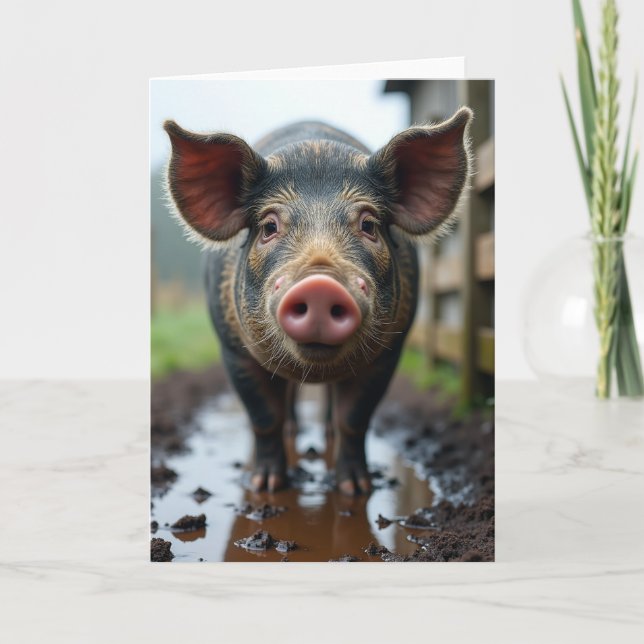 Rustic Fathers Day Swine Card (Front)