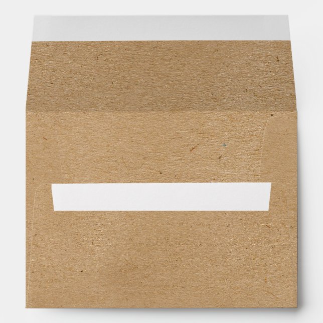 Rustic Faux Brown Kraft Paper Grain Pattern Envelope (Back (Bottom))