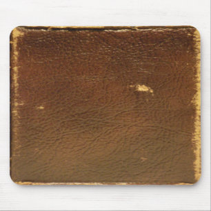 Rustic Faux Brown Leather Mouse Pad