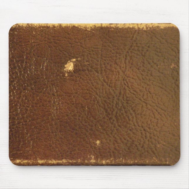 Rustic Faux Brown Leather Mouse Pad (Front)