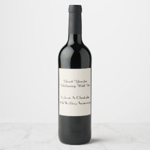 Rustic Faux Burlap Anniversary Party Wine Label