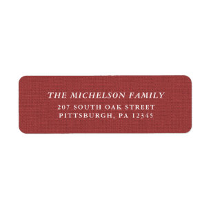 Rustic Faux Burlap Christmas Return Address Label