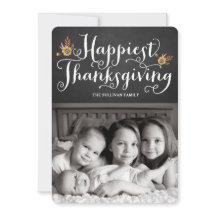 Rustic Faux Chalkboard Happiest Thanksgiving Photo