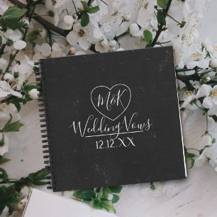 Rustic Faux Chalkboard Wedding Vows Notebook
