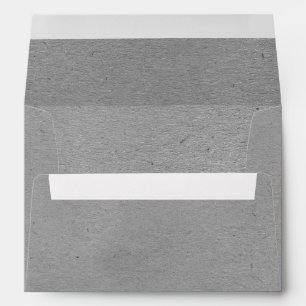 Rustic Faux Grey Kraft Paper Grain Pattern Envelope