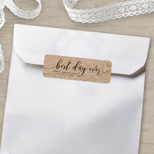 Rustic Faux Kraft Best Day Ever Wedding Favour (Creator Uploaded)