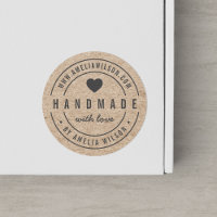 Rustic Faux Kraft Bold Handmade With Love Heart