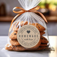 Rustic Faux Kraft Bold Homemade With Love Heart