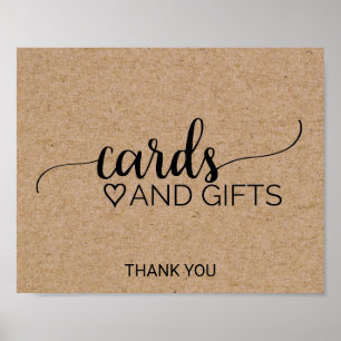Rustic Faux Kraft Calligraphy Cards and Gifts Poster