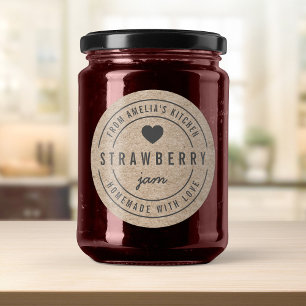 Rustic Faux Kraft From Kitchen Homemade with Love Classic Round Sticker