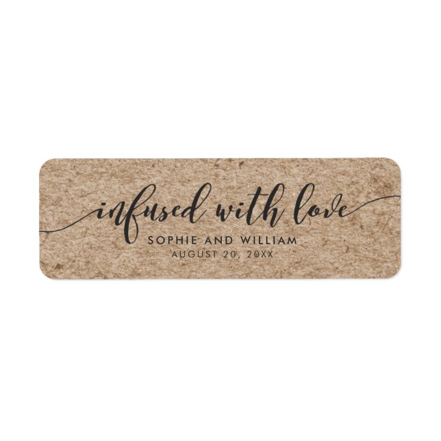 Rustic Faux Kraft Infused with Love Wedding Favour (Front)