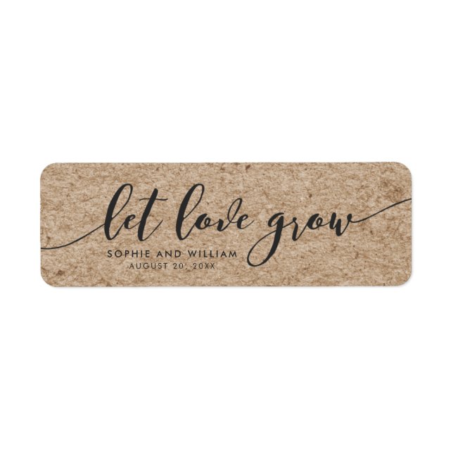 Rustic Faux Kraft Let Love Grow Wedding Favour (Front)