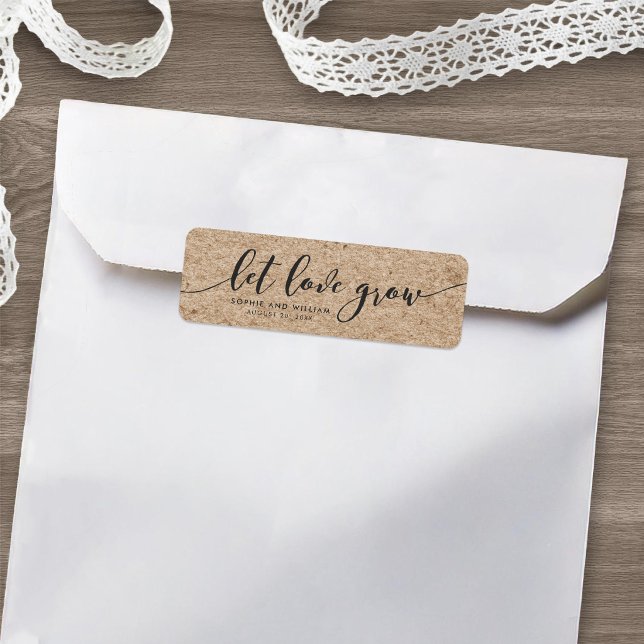 Rustic Faux Kraft Let Love Grow Wedding Favour (Creator Uploaded)
