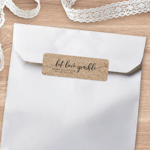Rustic Faux Kraft Let Love Sparkle Wedding Favor