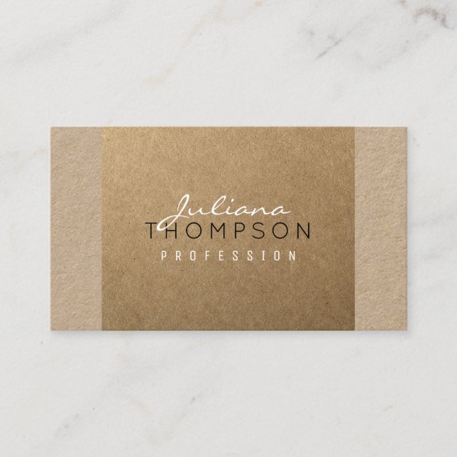 rustic faux-kraft on true kraft business card (Front)