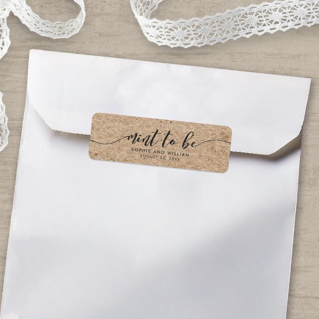 Rustic Faux Kraft Script Mint to Be Wedding Label (Creator Uploaded)