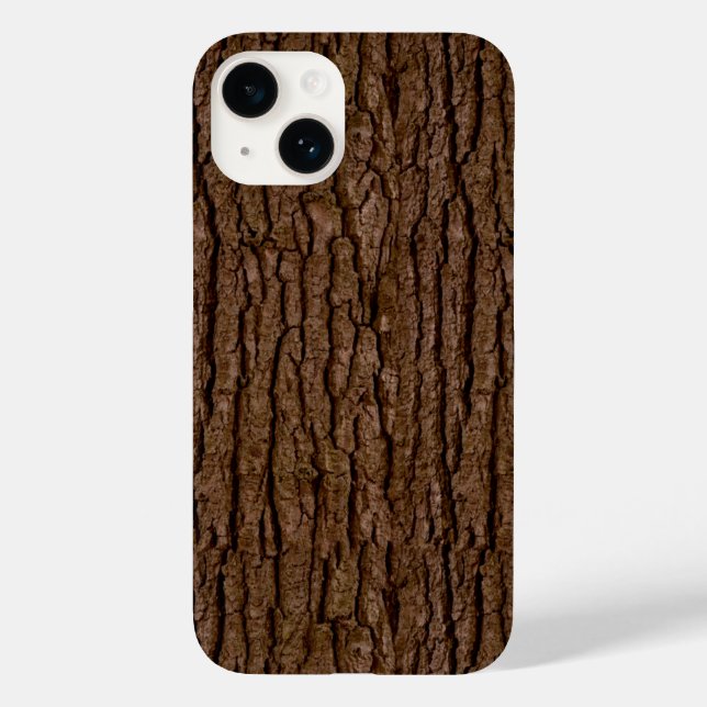 Rustic Faux Piece of Wood Grain Tree Bark Case-Mate iPhone Case (Back)