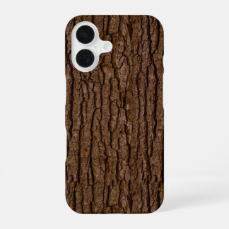 Rustic Faux Piece of Wood Grain Tree Bark iPhone 16 Case