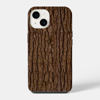 Rustic Faux Piece of Wood Grain Tree Bark iPhone 14 Case