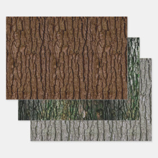 Rustic Faux Piece of Wood Grain Tree Bark Wrapping Paper Sheet