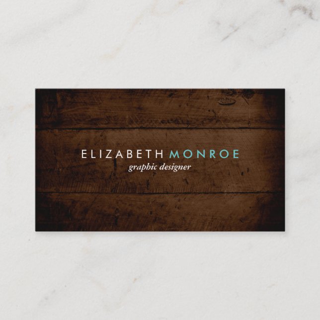 Rustic Faux Wood Business Card (Front)