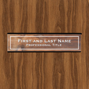 Rustic Faux Wood Grain Office Door Sign Signs