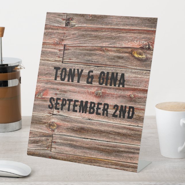 RUSTIC FAUX WOOD PLANK WEDDING WELCOME SIGN CUSTOM (In SItu)