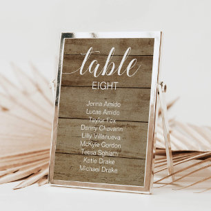 Rustic Faux Wood Wedding Seating Chart Cards