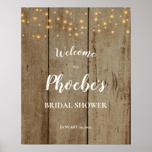 Rustic Faux Wood Welcome To Bridal Shower Poster