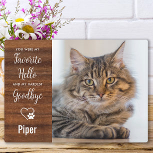 Rustic Favourite Hello Hardest Goodbye Pet Memoria Plaque