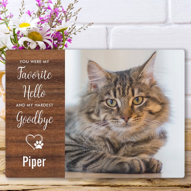 Rustic Favourite Hello Hardest Goodbye Pet Memoria Plaque (Creator Uploaded)