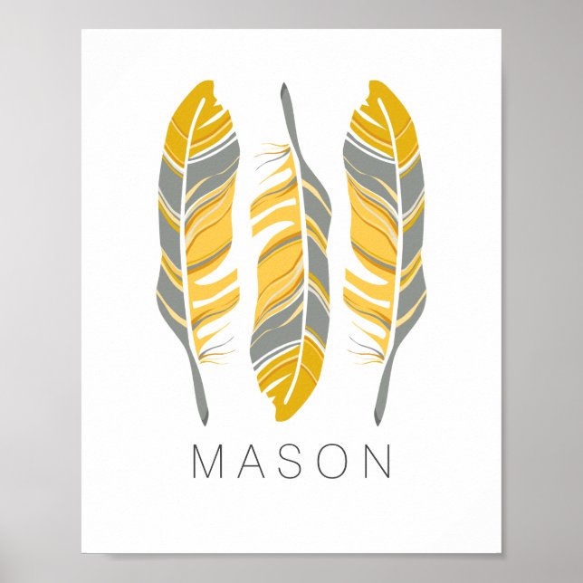 Rustic Feathers Stay Wild Personalised Wall Art (Front)