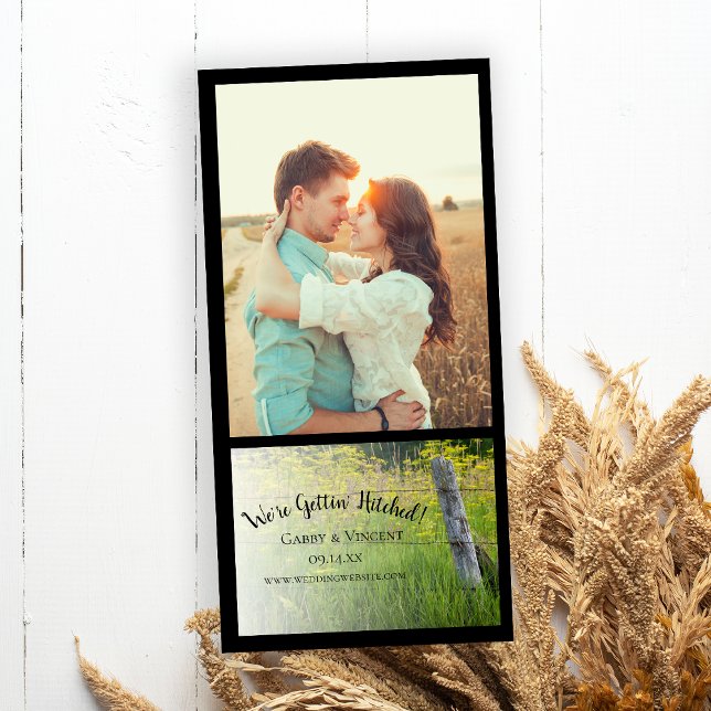 Rustic Fence Post and Wildflowers Country Wedding Save The Date (Creator Uploaded)