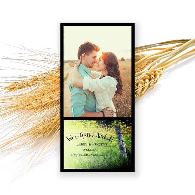 Rustic Fence Post Yellow Wildflowers Ranch Wedding Save The Date (Creator Uploaded)