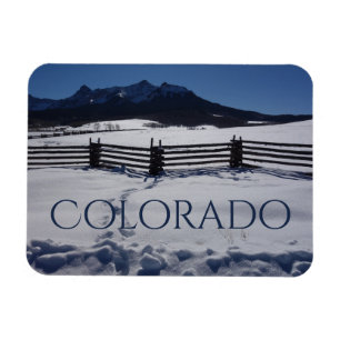 Rustic Fence Snowy Colorado on the Dallas Divide Magnet