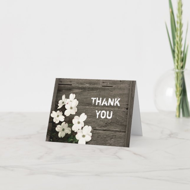 Rustic Fence Wedding Thank You Card (Front)