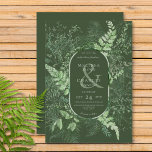 Rustic Fern Green Foliage Emerald Green Invitation<br><div class="desc">Introducing our enchanting invitation, where elegance meets nature in perfect harmony. A soft, feathery oval frame adorned with lush forest greenery, ivy, ferns, and more, beautifully set against a mesmerising dark emerald green background. Capture the essence of a romantic woodland escape with this stunning invitation that will leave your guests...</div>