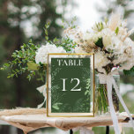 Rustic Fern Green Foliage Emerald Wedding Table Number<br><div class="desc">Introducing our enchanting wedding table number where elegance meets nature in perfect harmony. A soft, feathery oval frame adorned with lush forest greenery, ivy, ferns, and more, beautifully set against a mesmerising emerald green background. Capture the essence of a romantic woodland escape with this stunning design that will leave your...</div>
