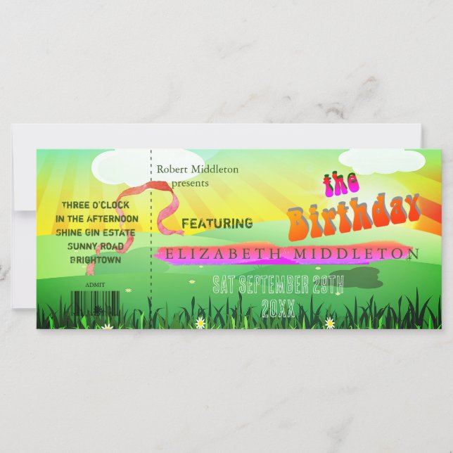  Rustic Festival Modern Birthday  (Front)