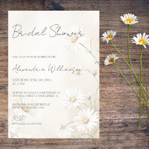 Rustic Field of Daisies Bridal Shower  Invitation
