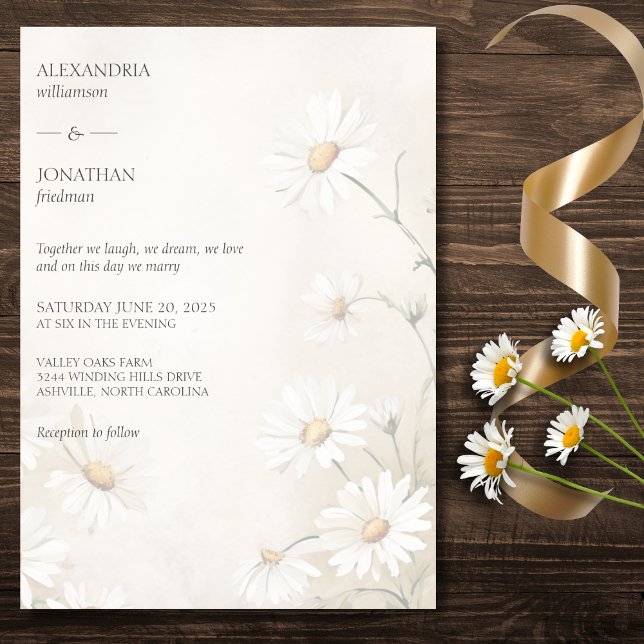 Rustic Field of Daisies Wedding  Invitation (Creator Uploaded)