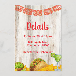 Rustic Fiesta Bridal Shower Insert Card
