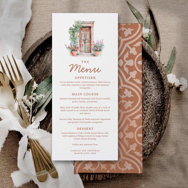 Rustic Fiesta Wedding Card (Rustic Terracotta Wedding Menu)