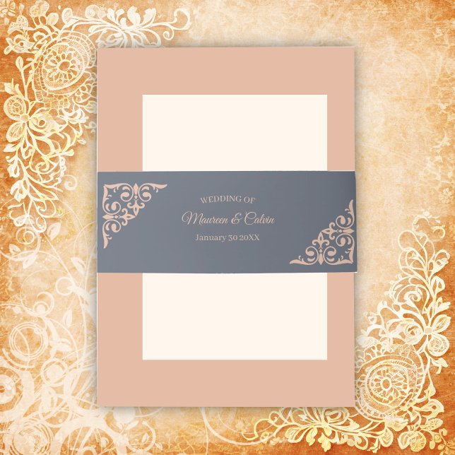 Rustic Filigree  Wedding Invitation Belly Band (Creator Uploaded)