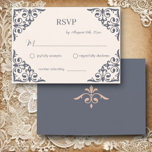 Rustic Filigree, Wedding RSVP Enclosure Card