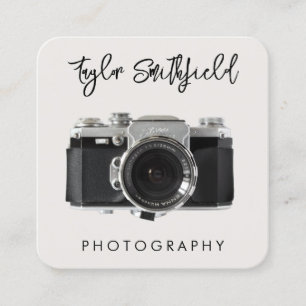 Rustic Film Camera Photography Business Card