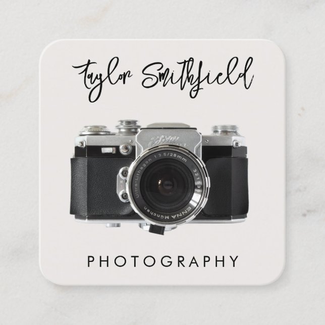 Rustic Film Camera Photography Business Card (Front)