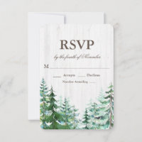 Rustic Fir Tree Wedding RSVP