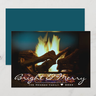 Rustic Fireplace Fire Wood Cosy Warm Holiday Card